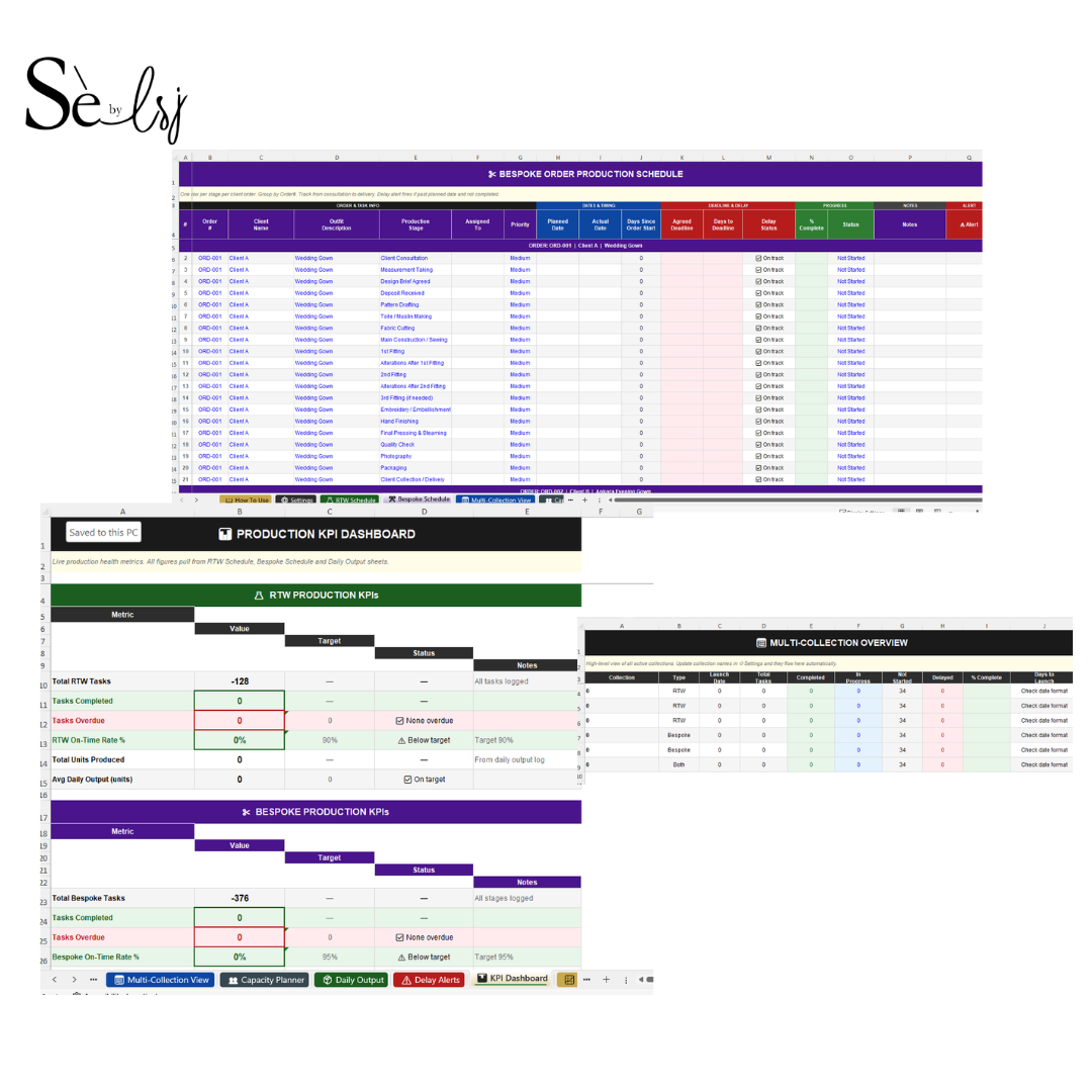 Calendrier de production et suivi du flux de travail